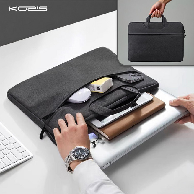 코지스 노트북파우치 노트북가방, 블랙, 1개