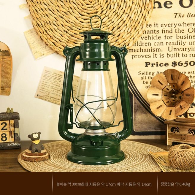 퓨어핸드 감성캠핑조명 레트로 파라핀 랜턴 휴대용 호야등 등유 램프 245 녹색 1개 245 실버 * 1... 1개, 215 녹색 * 1개 * 1개