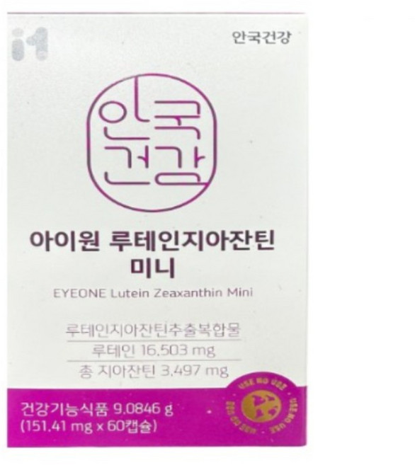 안국건강 아이원 루테인지아잔틴 미니 60캡슐 1개, 60정