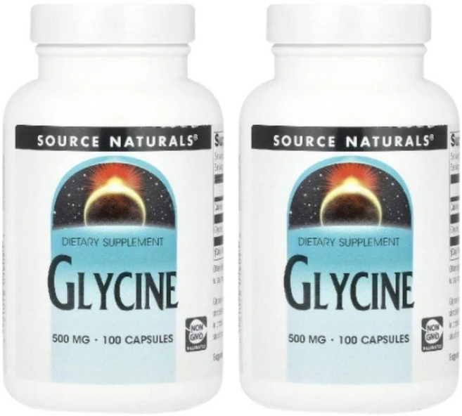 소스내추럴스 글라이신 글리신 500mg 100캡슐 2개 Glycine, 100정 - 쿠팡