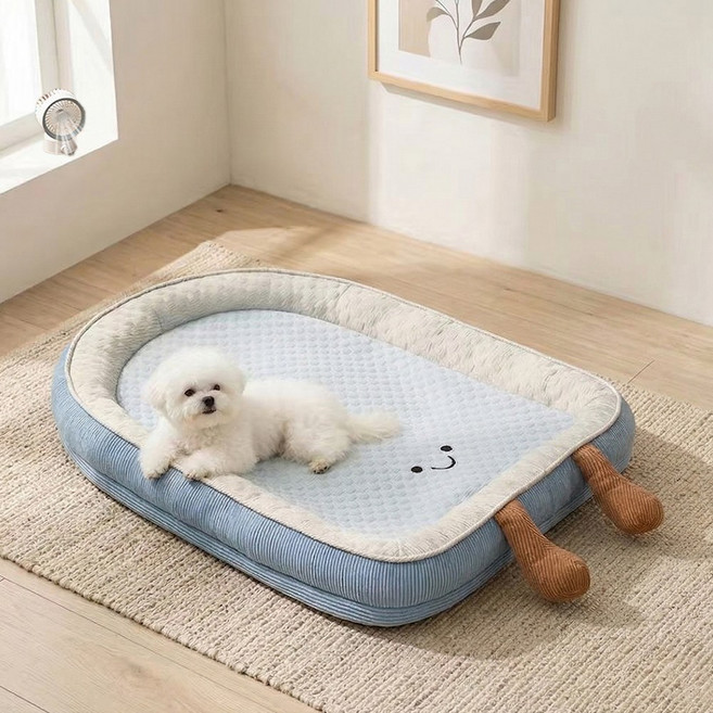 WHH 여름 시원함 오래가는 강아지 쿨매트 빨아쓰는 쿠션, 1개, 블루