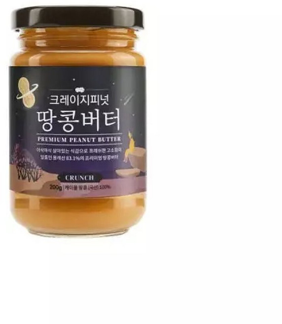 크레이지피넛 크런치 땅콩버터 500g 100% 국산땅콩 무설탕 무방부제 땅콩잼, 1개, 1개