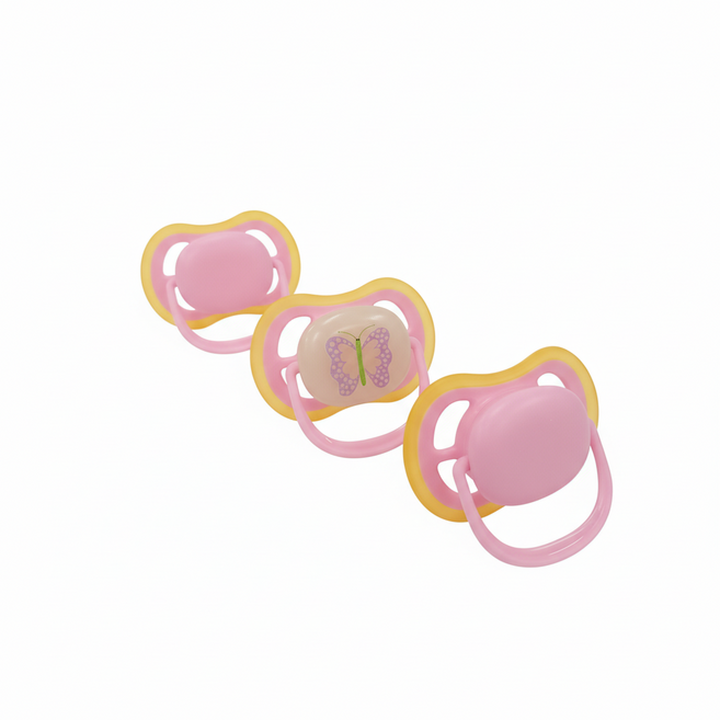 아벤트 쪽쪽이 노리개 야광 에어 SCF087, 3개, 핑크나비, 2단계