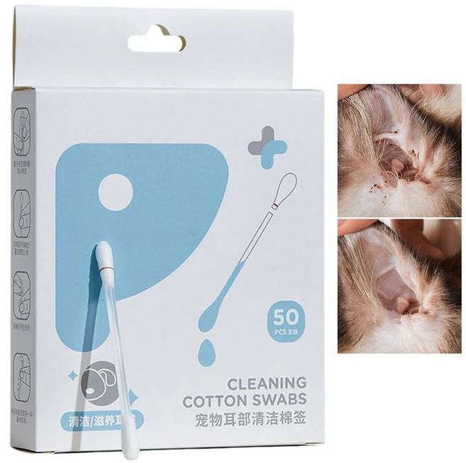 cade konty반려동물용 다목적 귀면봉 고양이 면봉 휴대용 귀청소 액체 일상 귀용cade konty, 1개 - 쿠팡