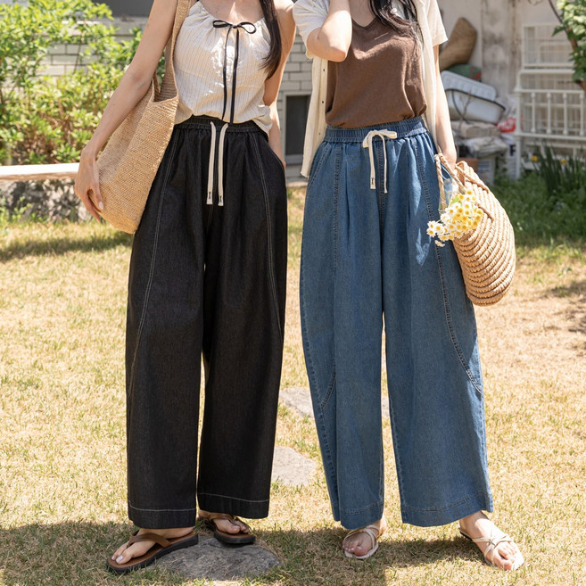 앤더데이 여성용 발룬핏 텐셀데님스판 와이드팬츠