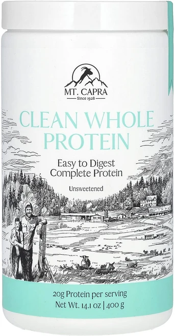 새해 건강을 선물하세요 Mt. Capra 깨끗한 천연 단백질 무가당 400g(14.1oz) 특별관리진행, MtCapra깨끗한천연단백질무가당400g141oz, 400g, 1개 - 쿠팡