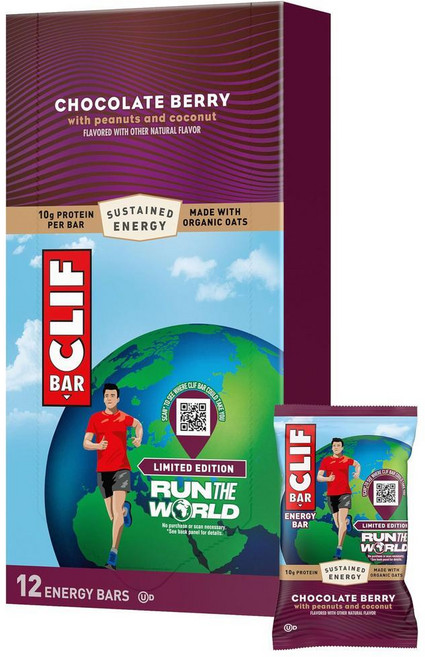 CLIF 바 에너지 단백질 바 한정판 초콜릿 베리 12팩, 1g, 1개