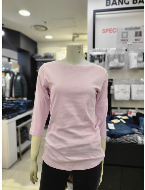 뱅뱅 데일리로 딱!봄 여성 무지 여리 여리 칠부소매 티셔츠