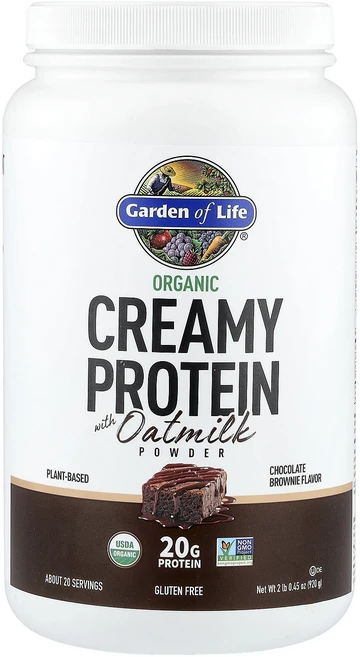 새해 건강을 선물하세요 Garden of Life 유기농 크리미 단백질 오트밀크 분말 함유 초콜릿 브라우니 920g(2lb 0.45oz) 특별관리진행, GardenofLife유기농크리미단백질오트밀크분말함유초 - 쿠팡