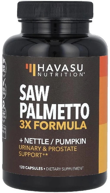 하바수뉴트리션 쏘팔메토 3x Formula Saw Palmetto 쐐기풀함유 캡슐 120정, 1개 - 쿠팡