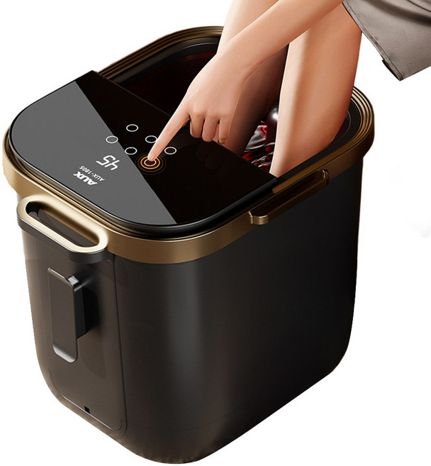 스팀 족욕기 스파 습식 마사지 케어 지압 롤러 오존 살균 리모콘 터치스크린 풋케어 타이머, 스파족욕기