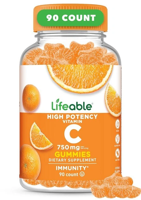라이퍼블 Lifeable 성인용 비타민 C 젤리 750mg 90정, 1개 - 쿠팡