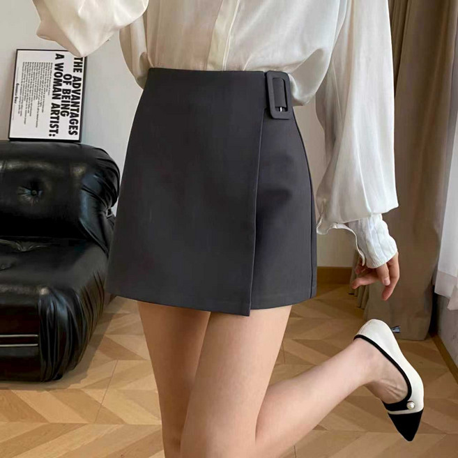 류룡 여성 캐주얼 봄여름 하이라이즈 미니 A라인 스커트 슬림핏