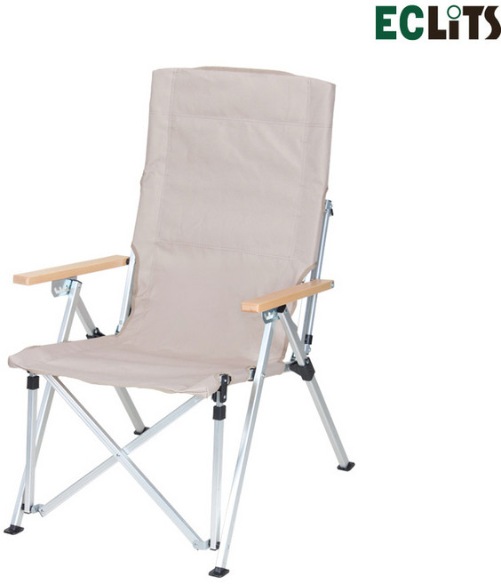 에클리츠 롱 릴렉스 캠핑의자 체어 각도조절 낚시체어 접이식 경량의자, 아이보리, 1개