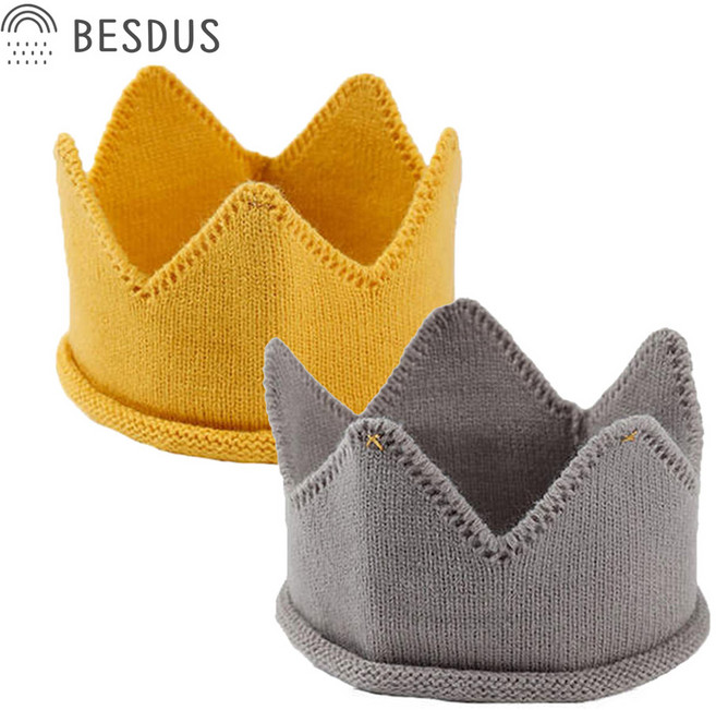 [KC인증 당일출고]베스더스 유아 아기 왕관 니트 비니 50일 100일 200일 백일 돌 촬영소품 왕관 모자