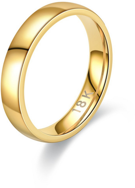 해피유통 남녀 공용 커플 반지 18K 금반지 925 실버 반지 웨딩밴드 심플 디자인 LRY