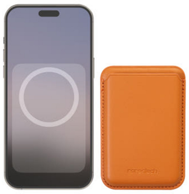 로랜텍 모션 애니메이션 작동 가죽 맥세이프 카드지갑 케이스, 1개, 오렌지