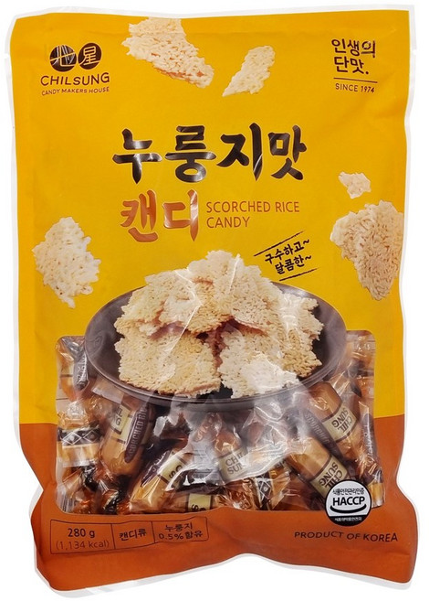 칠성제과 누룽지맛캔디 280g, 1개