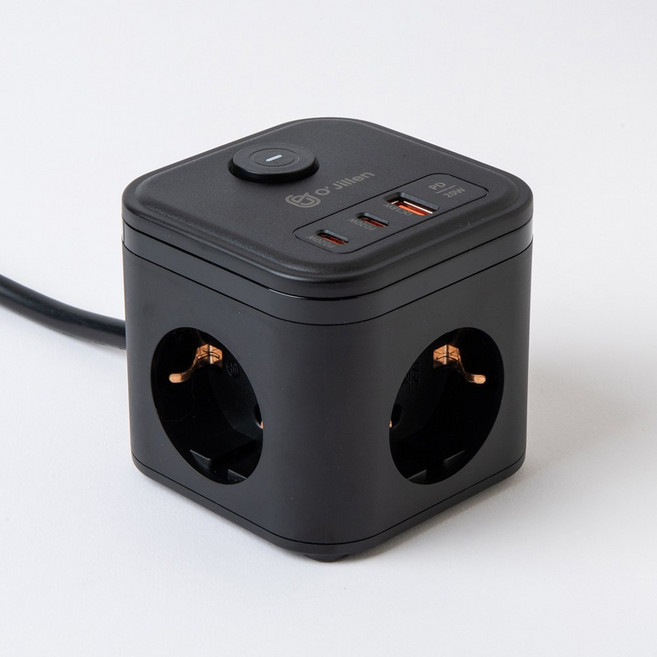 오지렌 고속충전 고용량 큐브 멀티탭 1.8m, 1개, 블랙(PD20W)