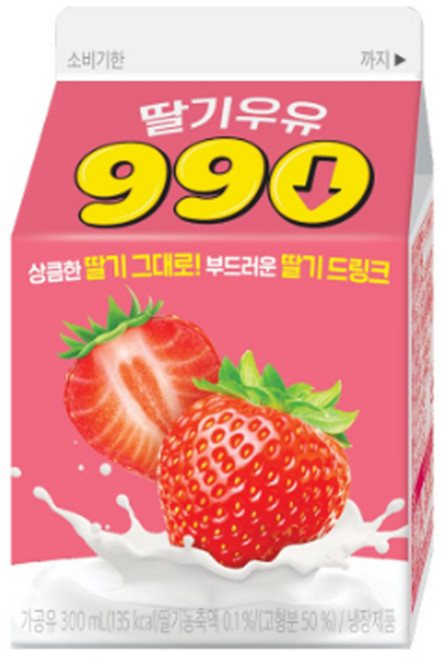 빙그레 990 딸기우유, 20개, 300ml