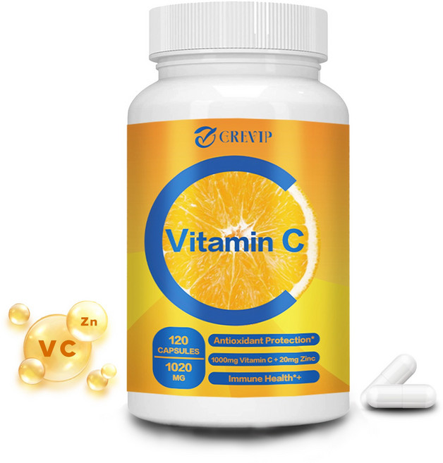 CREVIP 維他命C 膠囊 1000mg 20mg鋅 抗氧化 120粒, 240組