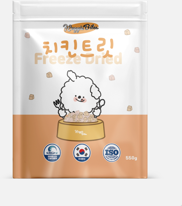 허기바이츠 강아지 동결건조 간식, 1개, 550g, 치킨트릿