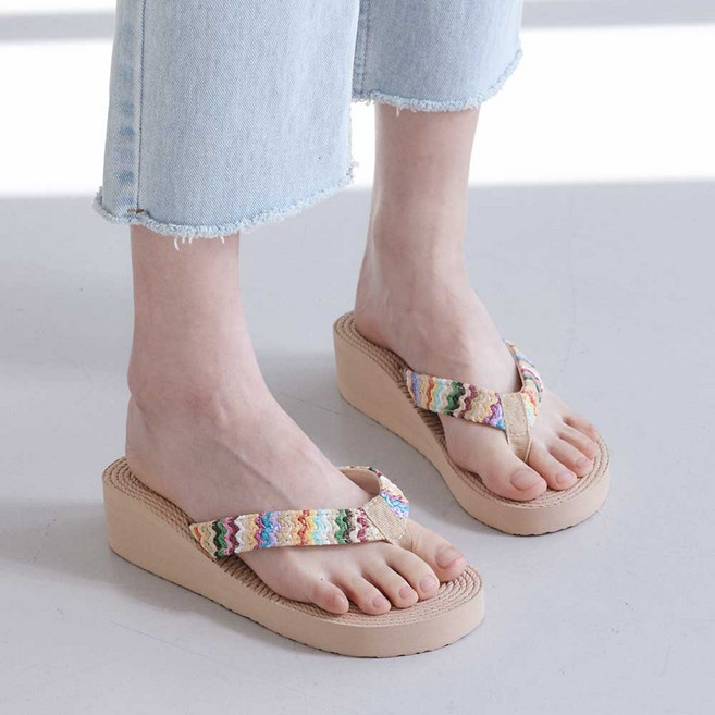 스타앤코 여성 통굽 쪼리 키높이 5cm