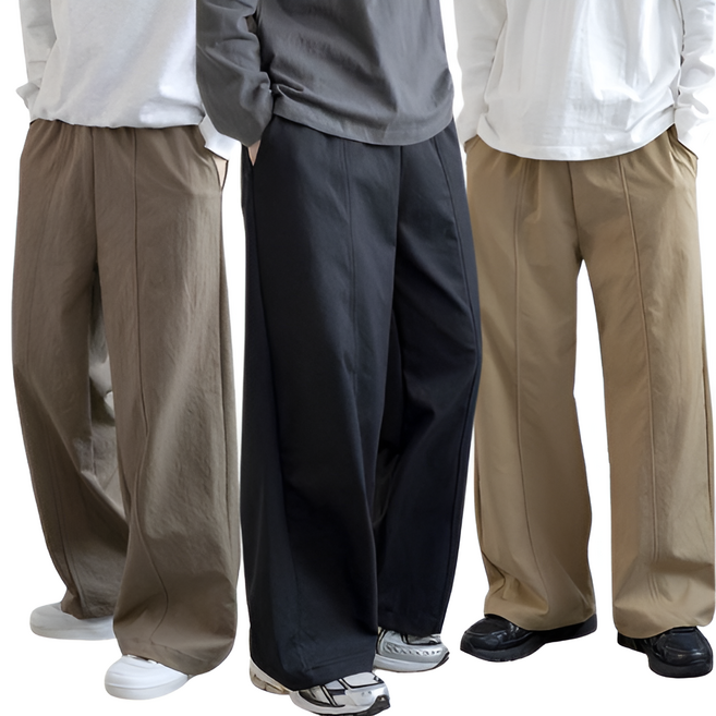 벤티브 1+1 남자 라이크코튼스판와이드 M~4XL 키큰남자 코튼 팬츠