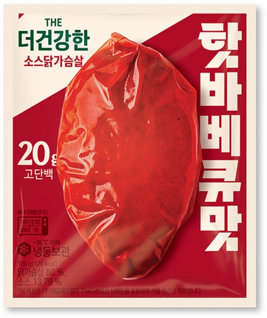 CJ 더건강한 소스닭가슴살 핫바베큐맛, 10개, 100g