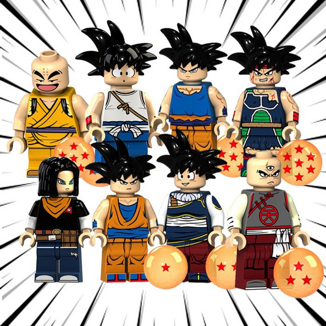 드래곤볼/드래곤볼슈퍼/드래곤볼Z 호환블럭 브릭미니피규어 캐릭터 8종 시리즈 VER.02 취미/수집/장식/컬렉션용 커스텀 블록피겨, 1개, 0209. 드래곤볼 8종 세트 VER.2(로켓)