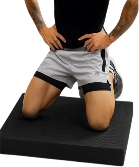 헬스 밸런스 매트 운동 미끄럼방지 층간소음 두꺼운 덤벨 대, 1개, 블랙