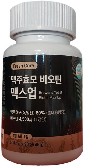 맥주효모 비오틴 15000 HACCP 인증 프레쉬코어, 1개, 90정