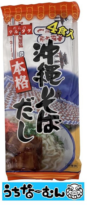 우치나문 마루타케 오키나와 소바다시 가쓰오 육수 4인분 분말 타입 1P 스티커 포함, 1개, 1g