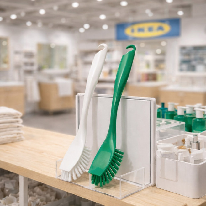 이케아 안타겐 브러시 주방 욕실 세척 솔 수세미 ANTAGEN, 1세트, 그린 화이트