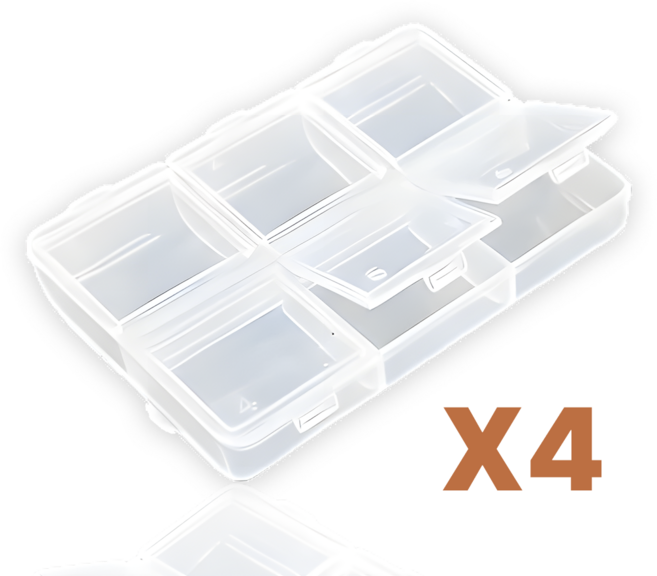 위싱 6구 휴대용 알약보관 약통케이스, 4개