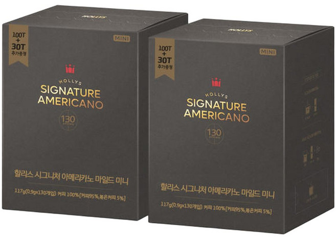 할리스 시그니처 아메리카노 미니 다크 원두커피믹스, 900mg, 130개입, 2개
