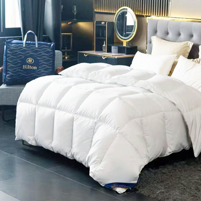 KP컴퍼니 힐튼호텔 거위털 이불 구스 이불 천연 100% 구스겨울 이불 사은품 이불커버, 화이트