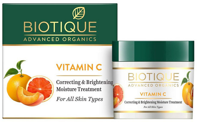 바이오티크 올스킨 타입 비타민C 코렉팅 브라이트닝 모이스처라이저 페이셜 크림 50g 2개 Biotique Vitamin C Correcting Face Cream