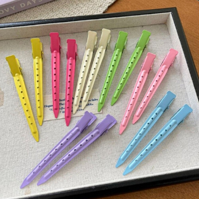 금속 헤어핀 메이크업 미용 세안 머리핀 헤어 클립 2개세트 8색