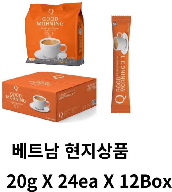 베트남 굿모닝 커피 GoodMorning, 12박스, 24개입, 20g