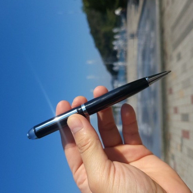 굿즈엔 2000시간/1600시간 저장 볼펜 녹음기 추천 만년필 펜형 고음질 16GB, 블랙