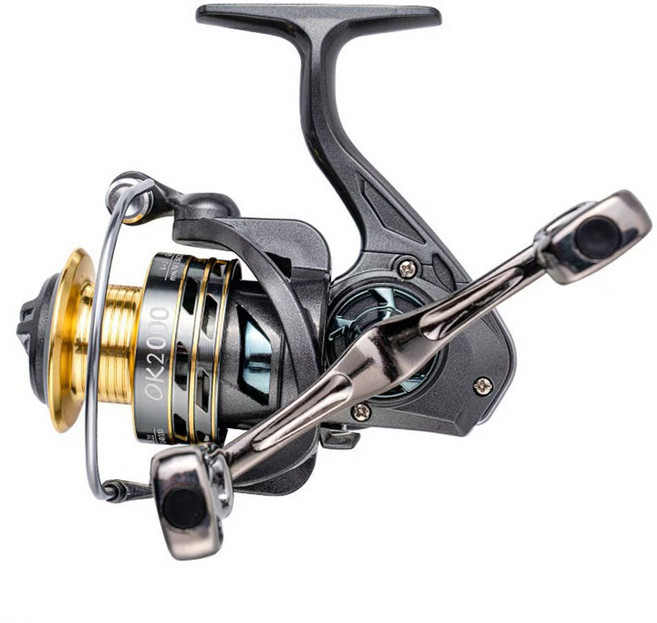 슈퍼인 초경량 메탈 낚시 스피닝릴 민물 바다 공용 3000S, 다크그레이, 2000S