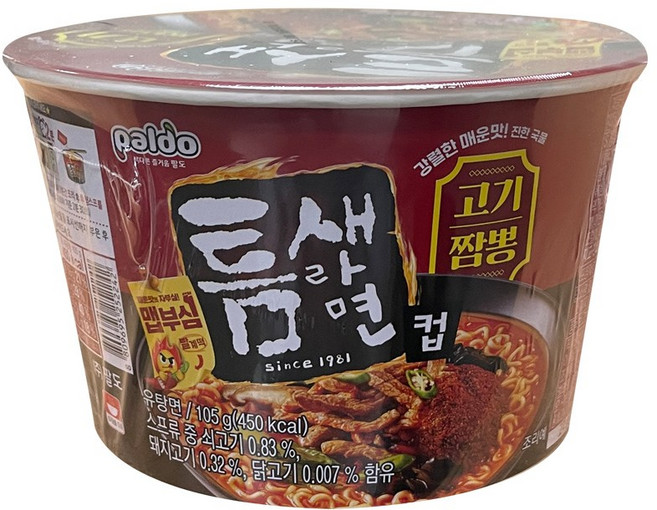 틈새라면 고기짬뽕 105g 큰컵, 1개