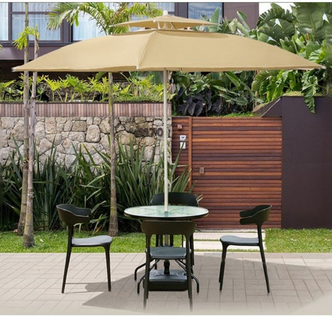 파라솔+전용가방 2층 사각 파라솔 대형 특대형 초특대형 파라솔, 베이지