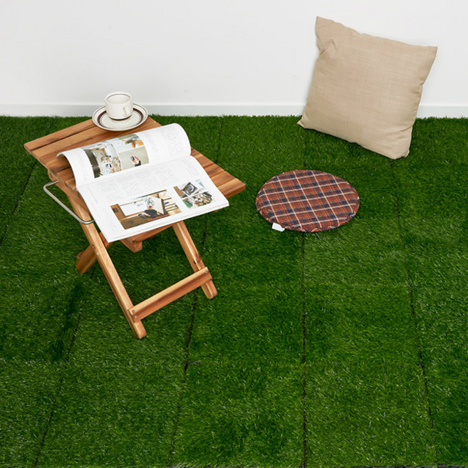 문고리닷컴 조립식 인조잔디 데크타일 조립마루 10장 1세트, 1개, 인조잔디 10장