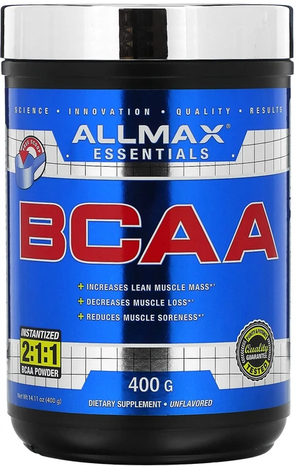 ALLMAX 필수 영양소 BCAA 무맛 400g(14.11oz), ALLMAX필수영양소BCAA무맛400g1411oz, 400g, 1개 - 쿠팡