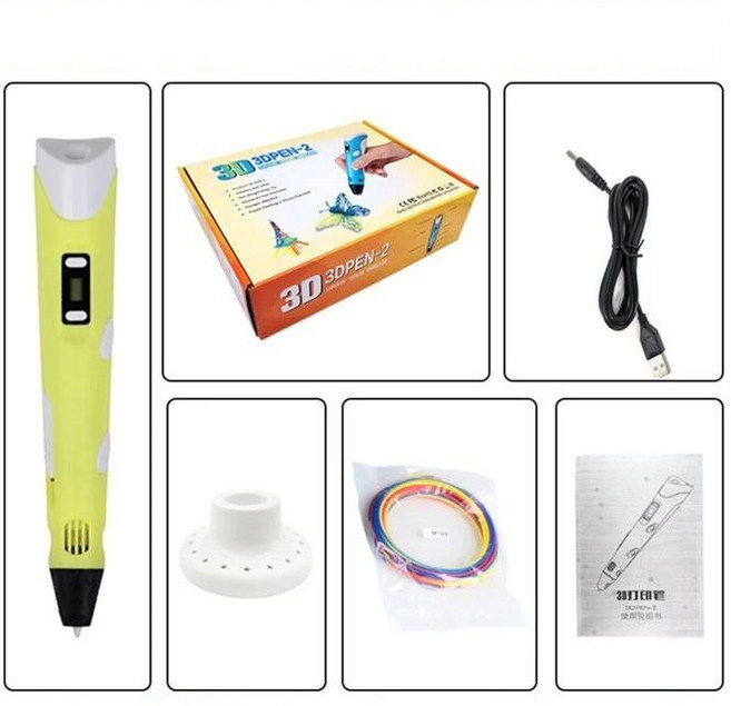 3D列印筆 立體繪圖筆, 3D列印筆-黃色(超商/店到店最多14盒, 黃色