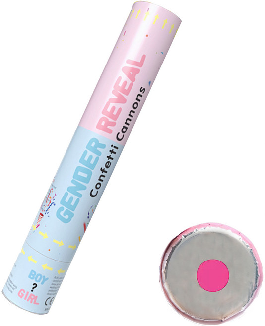 파티서펄즈 젠더리빌 성별 공개 컨페티 폭죽, 1개, 핑크