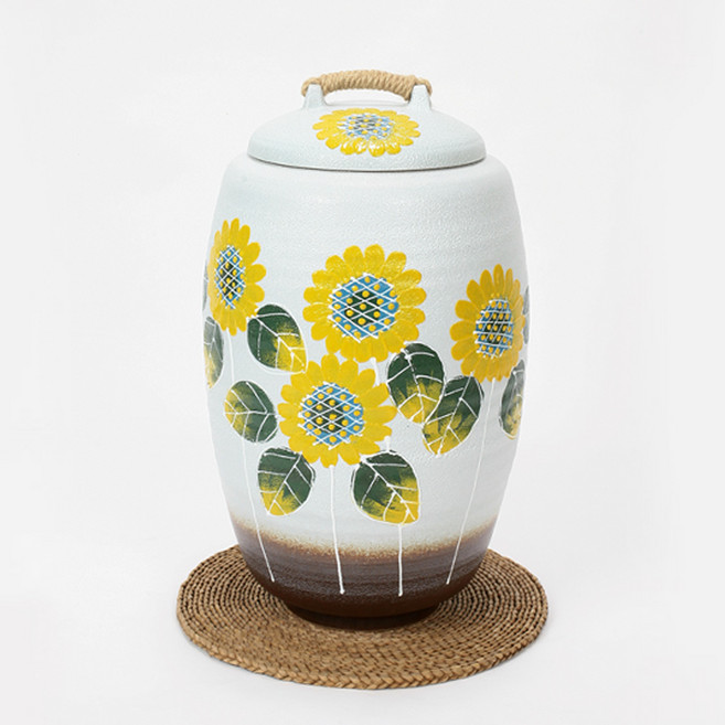 비채 쌀독 쌀통 쌀항아리 일자 해바라기20kg 쌀보관통 현관 소금 항아리, 1개