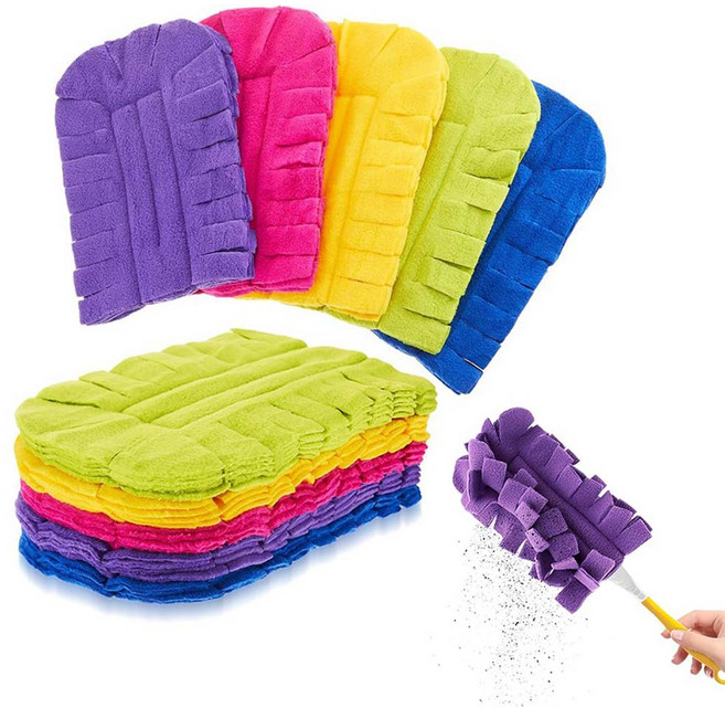 루베이 정전기 더스터 먼지떨이 스위퍼 + 리필 5p 유연 헤드 폴라플리스 틈새청소, 채색 5개+손잡이 1개, 1세트